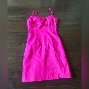 Emerald Sundae Neon Pink Spaghetti Strap Dress